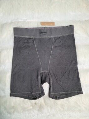 SKIMS Cotton Rib Boxer Short Grey Gunmetal Women Small NEW